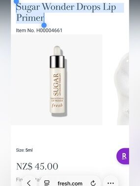 Fresh Beauty Sugar Wonder Drops Lip Primer BNIB
